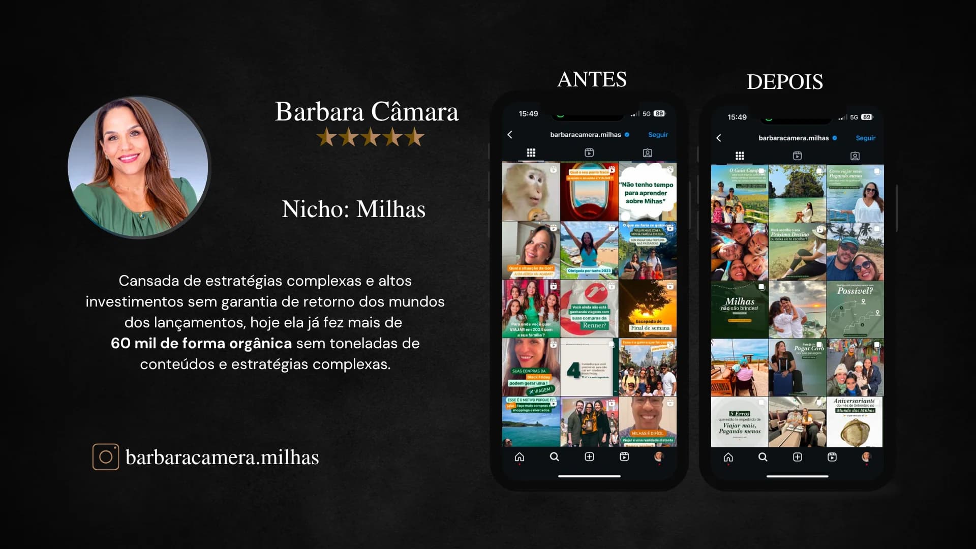 Barbara Câmara, mentora de Milhas. Cansada de estratégias complexas e altos investimentos sem retorno do mundo dos lançamentos, hoje já fez mais de 60 mil de forma orgânica, sem toneladas de conteúdo. Instagram barbaracamera.milhas.